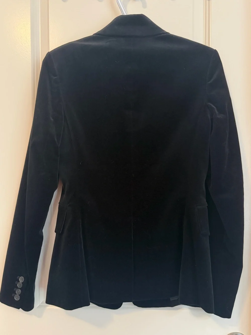 NWOT Theory Velvet Stretch Riding Blazer Sz 4 Black 2-Button Preppy Classic